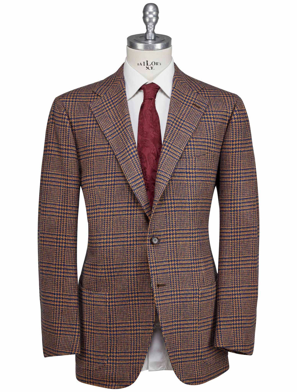 Cesare Attolini Brown Blue Lambswool Blazer