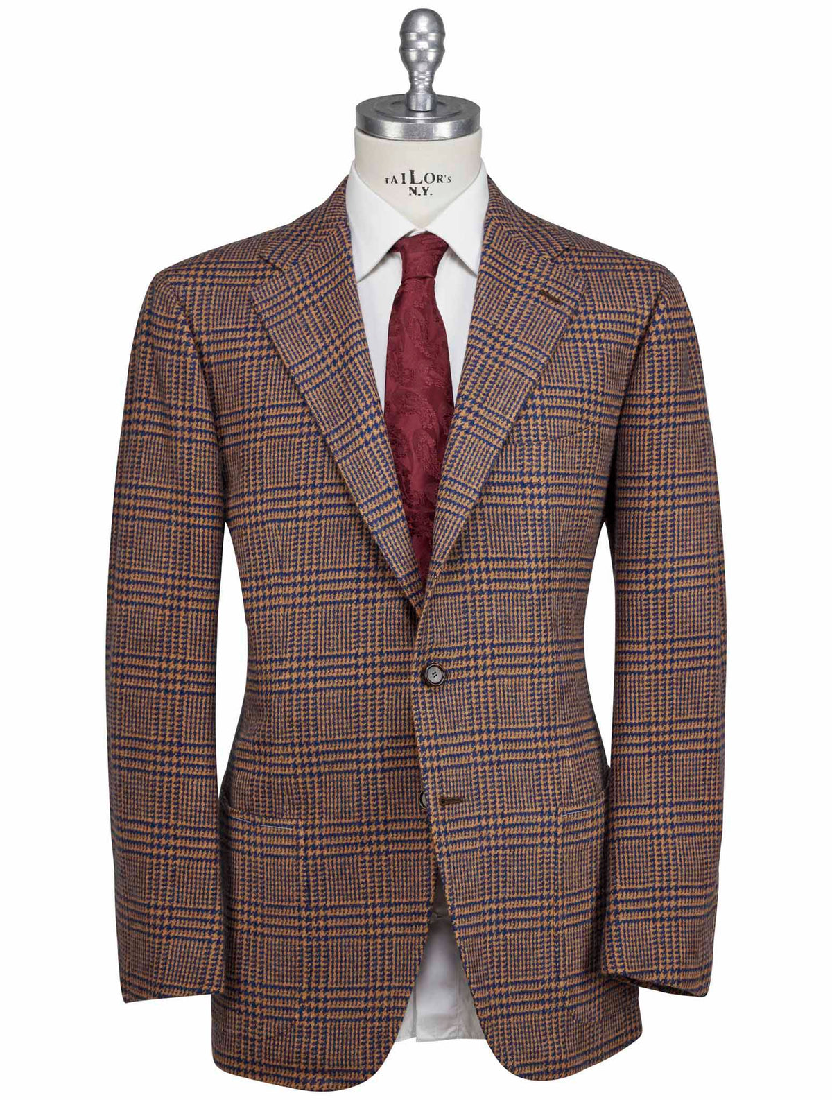 Cesare Attolini Brown Blue Lambswool Blazer