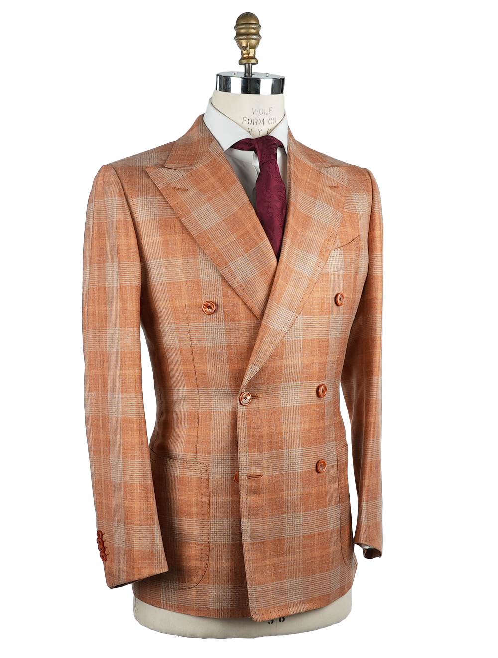 Cesare Attolini Cesare Attolini Orange Wool Silk Linen Blazer Orange 001