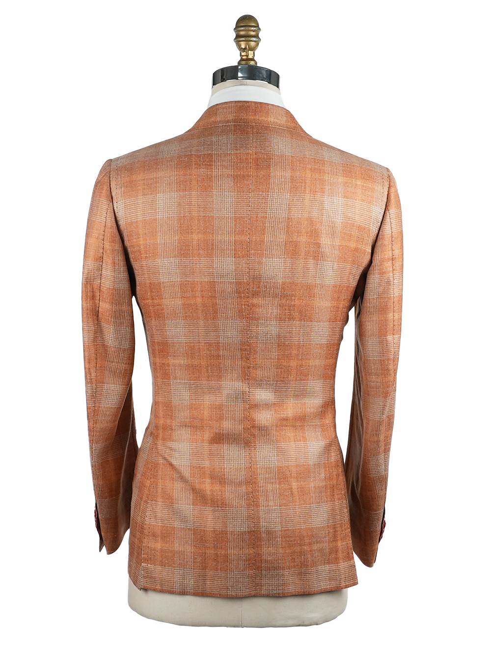 Cesare Attolini Orange Wool Silk Linen Blazer