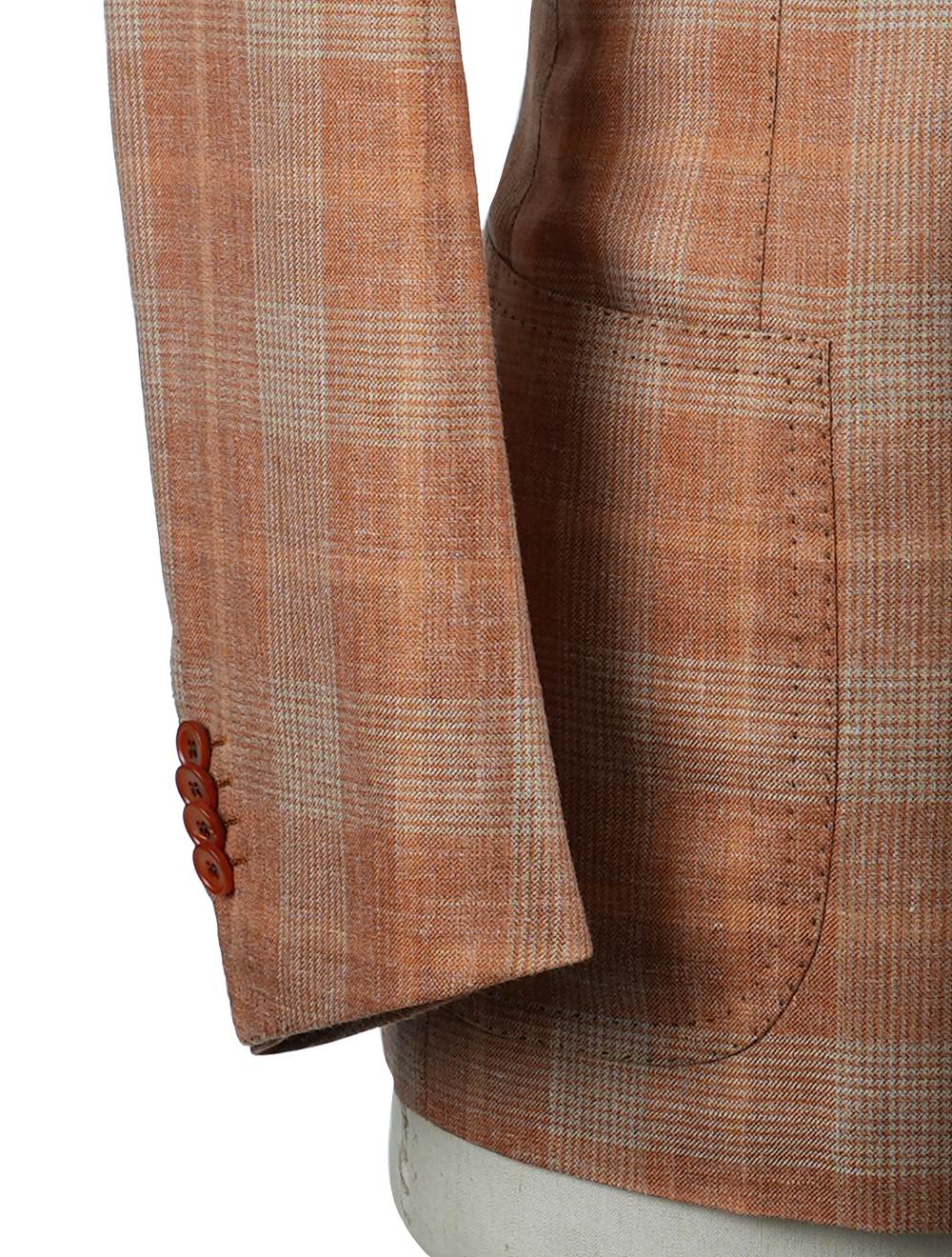 Cesare Attolini Orange Wool Silk Linen Blazer