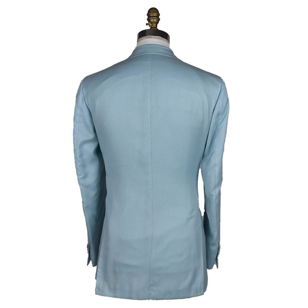 Cesare Attolini Cashmere Light Blue White Blazer