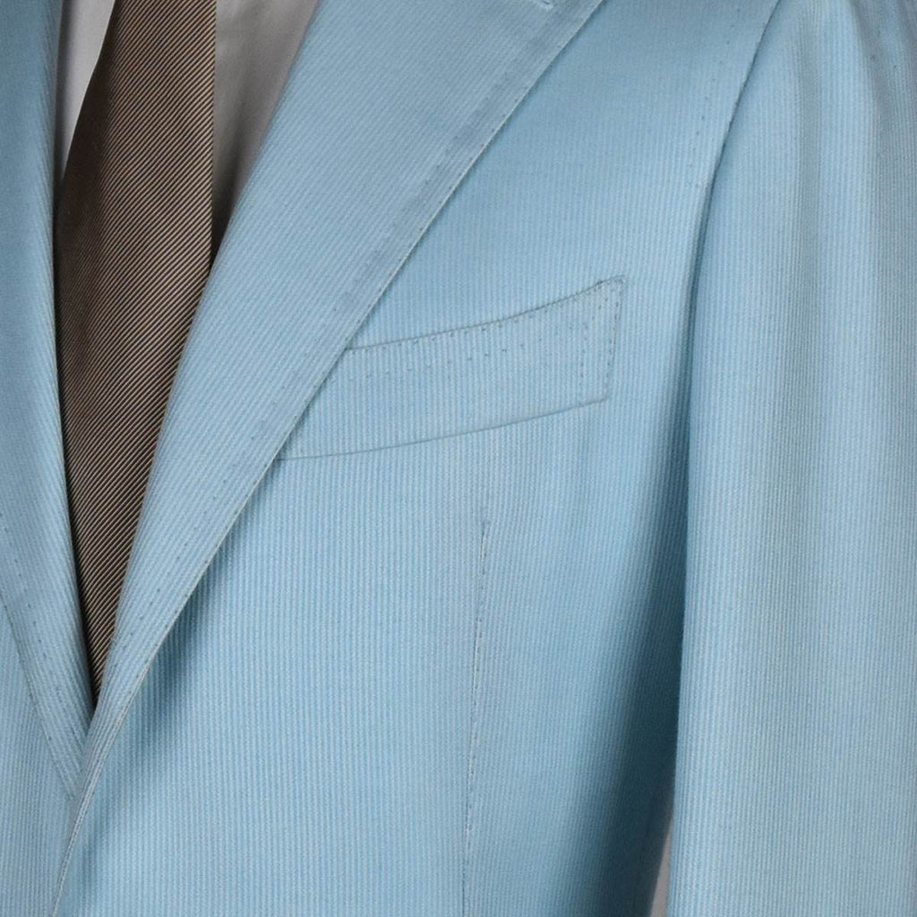 Cesare Attolini Cashmere Light Blue White Blazer