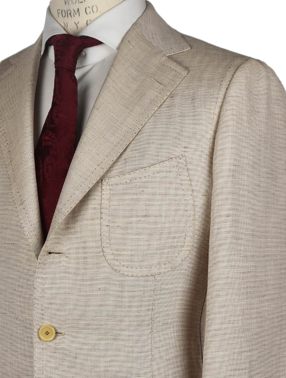 Cesare Attolini Beige Hemp Wool Blazer