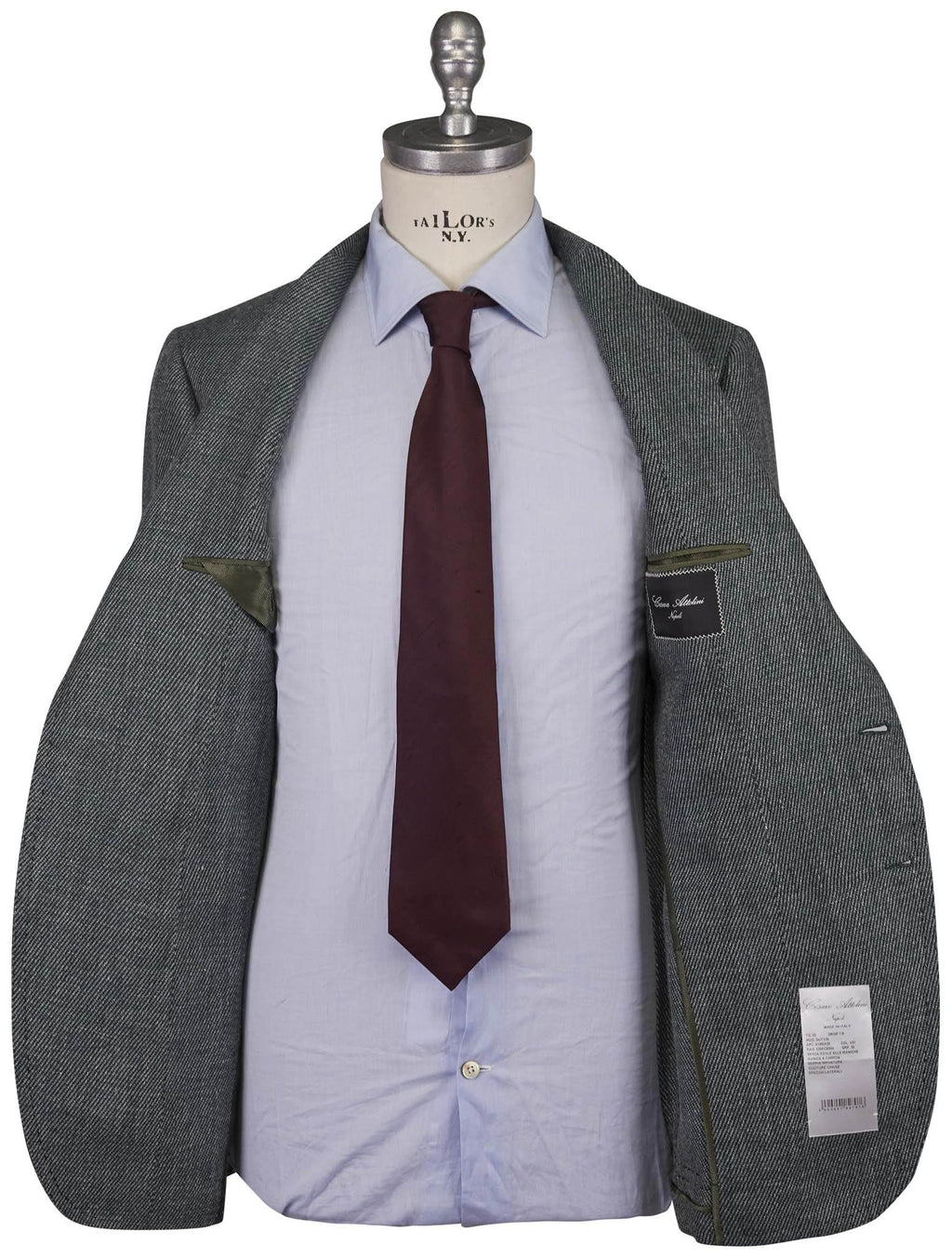 Cesare Attolini Green Wool Linen Blazer