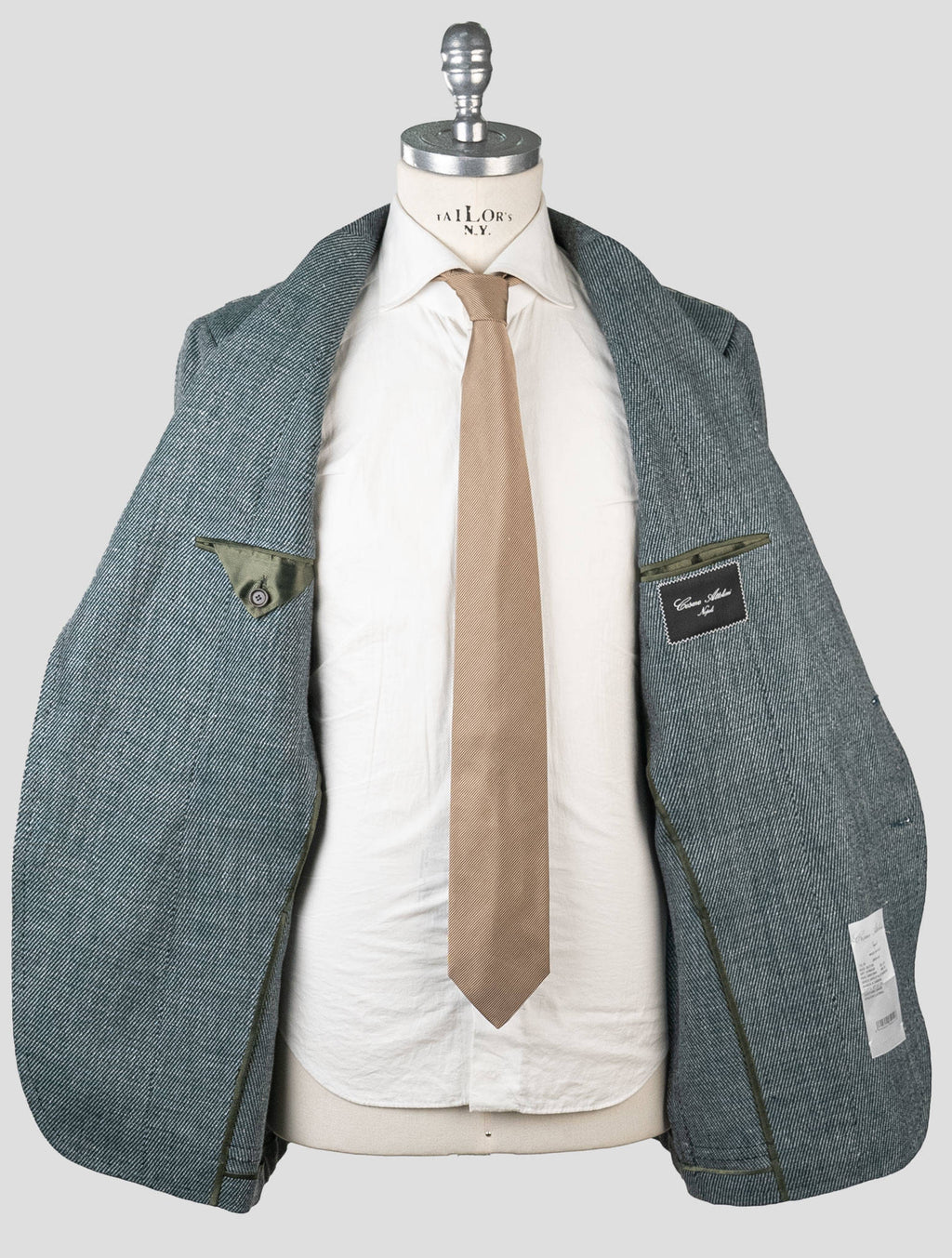 Cesare Attolini Green Wool Linen Blazer