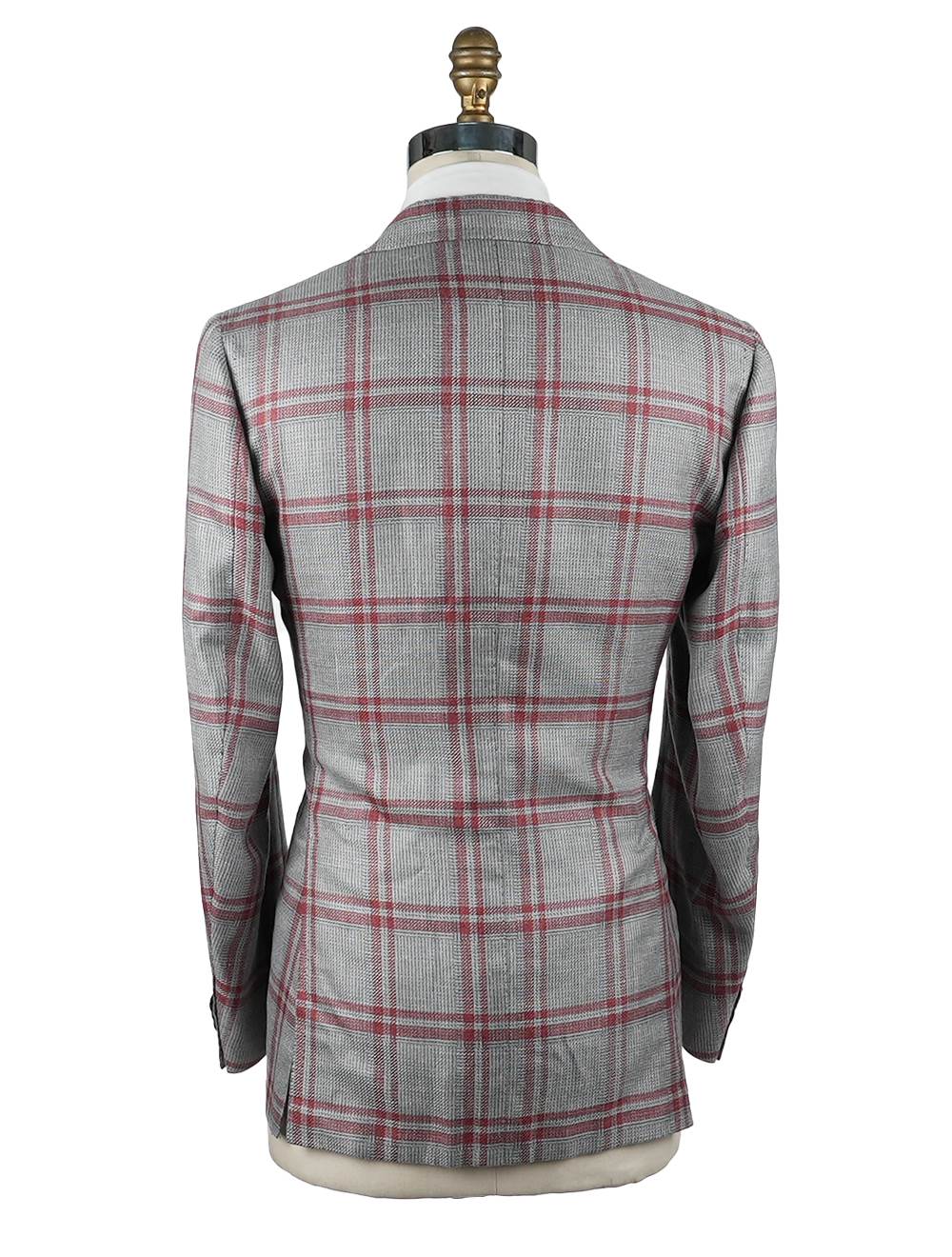 Cesare Attolini Gray Red Cashmere Silk Linen Blazer