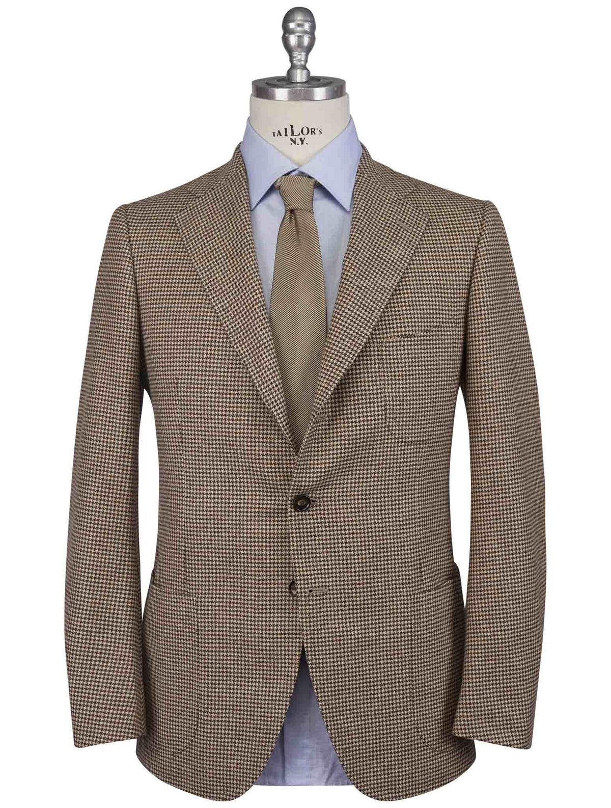 Cesare Attolini Brown Beige Wool Blazer