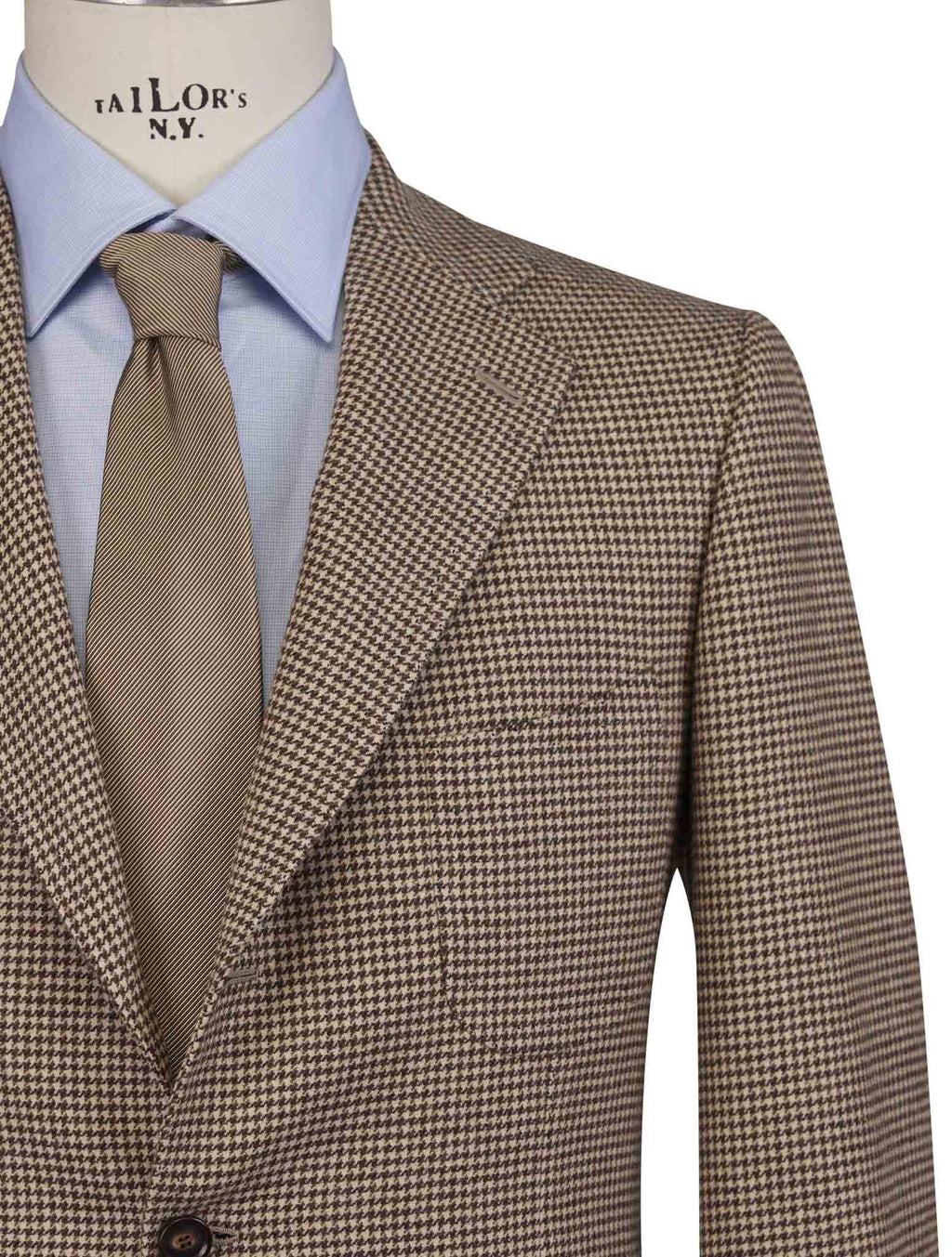 Cesare Attolini Brown Beige Wool Blazer