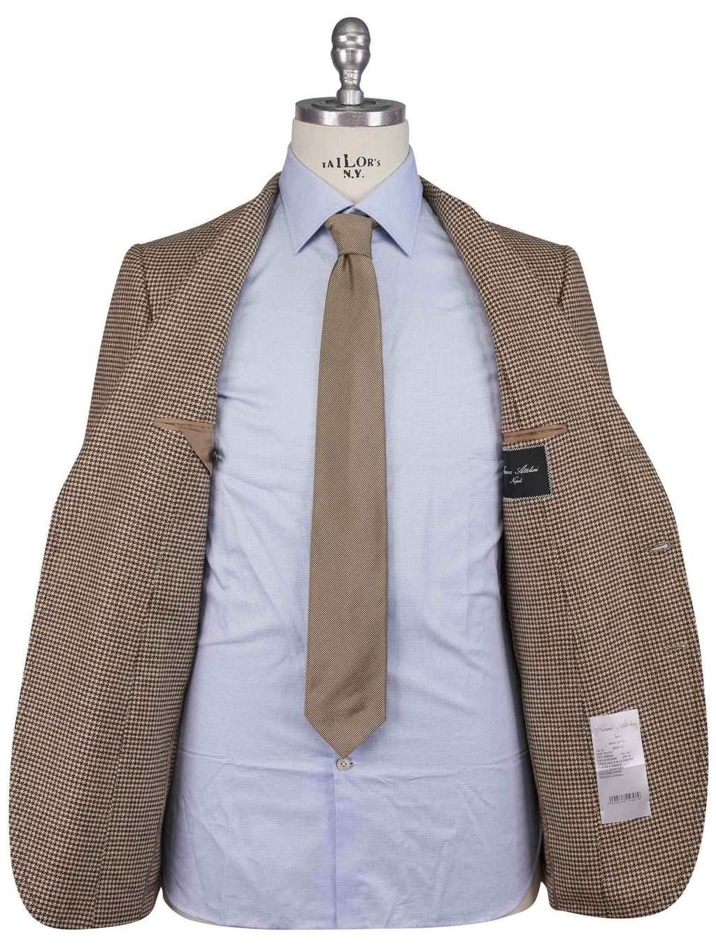 Cesare Attolini Brown Beige Wool Blazer