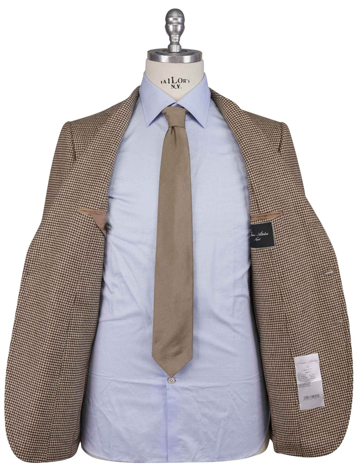 Cesare Attolini Brown Beige Wool Blazer