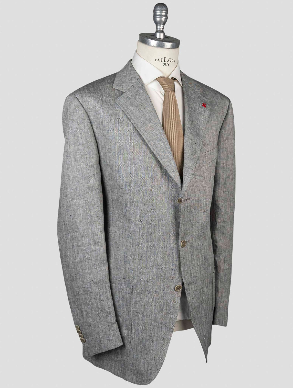 Isaia Isaia Gray Linen Blazer Gray 001