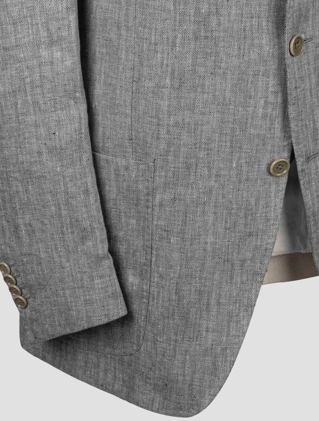 Isaia Gray Linen Blazer