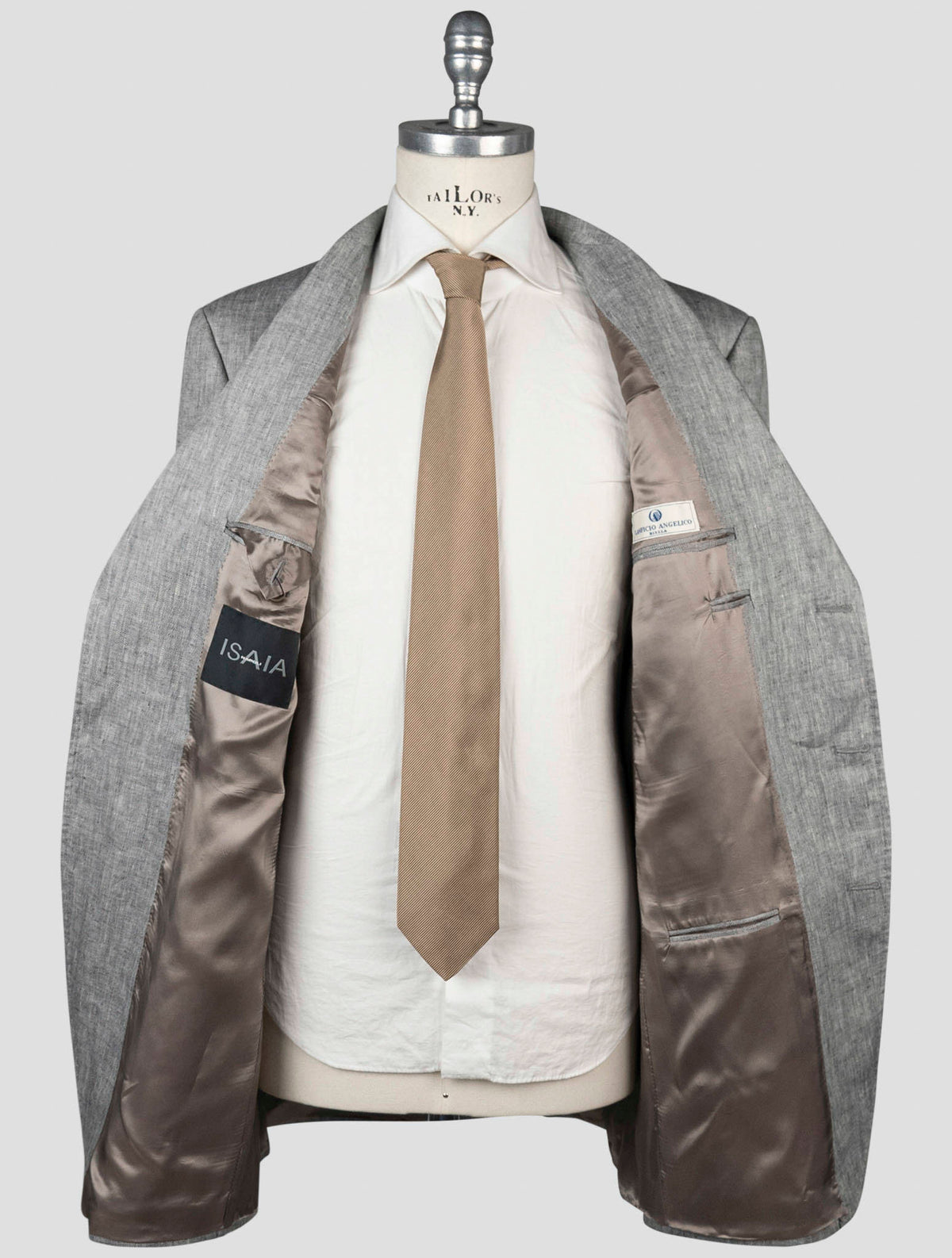 Isaia Gray Linen Blazer