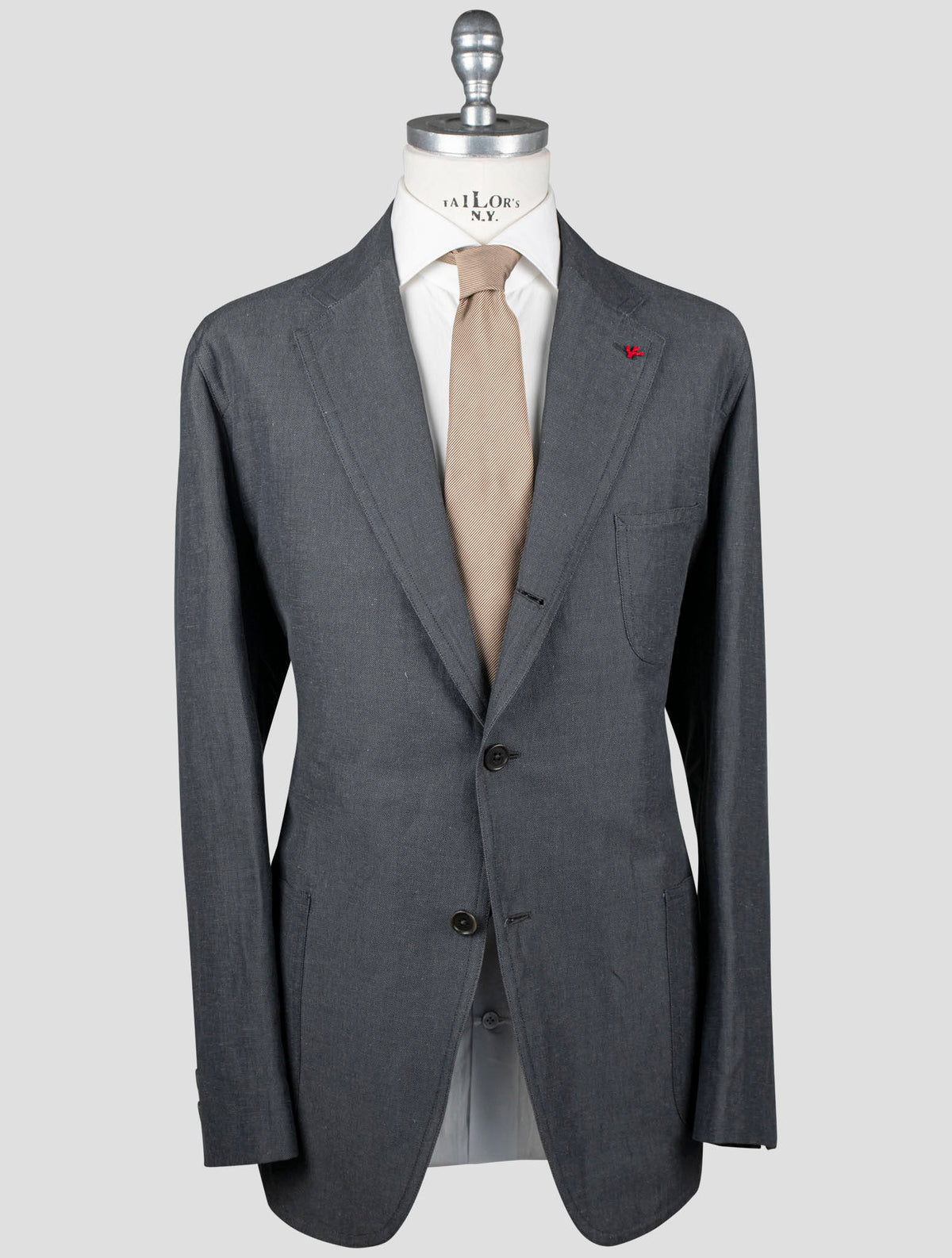Isaia Gray Cotton Linen Blazer