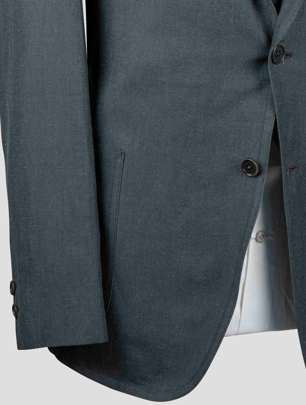 Isaia Gray Cotton Linen Blazer