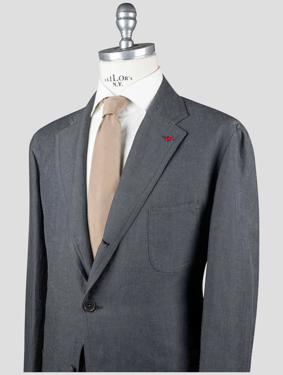 Isaia Gray Cotton Linen Blazer