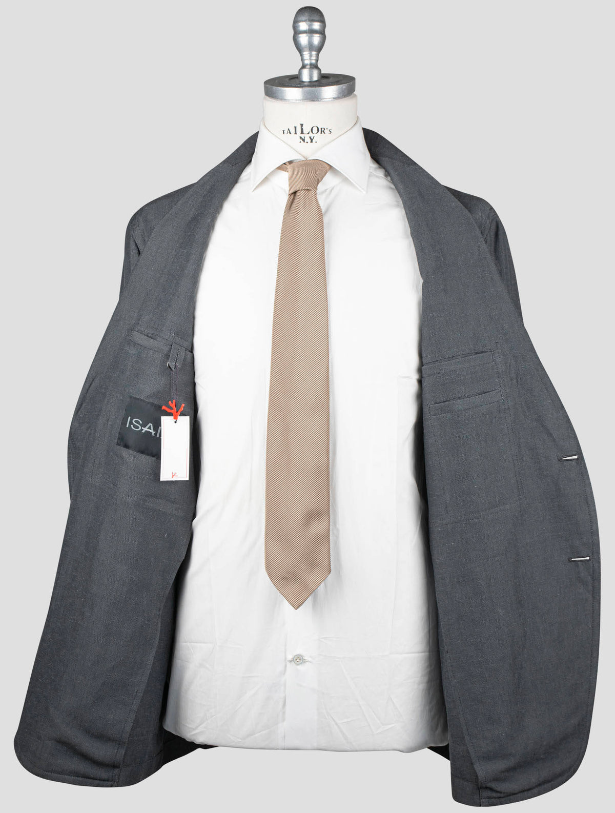Isaia Gray Cotton Linen Blazer