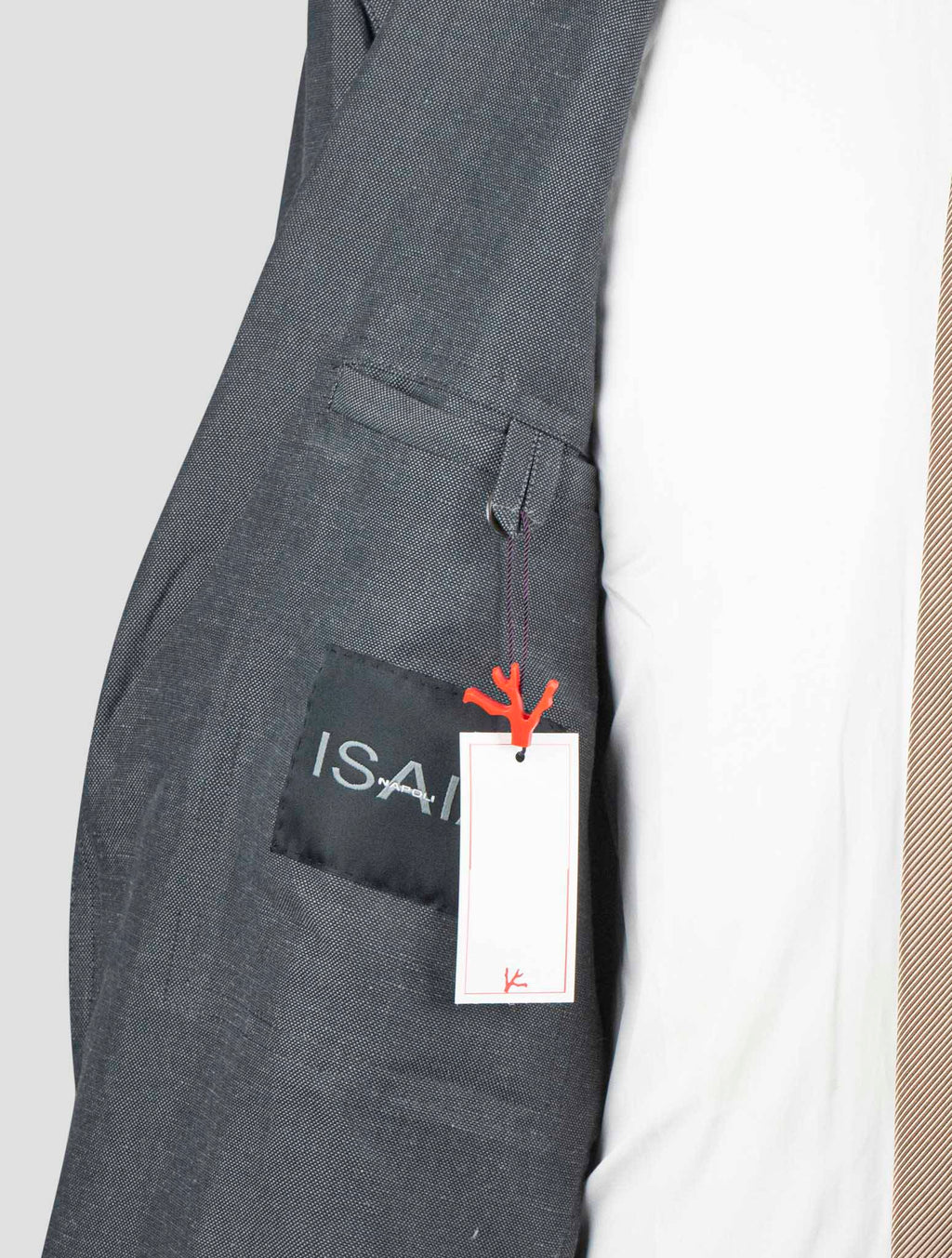 Isaia Gray Cotton Linen Blazer