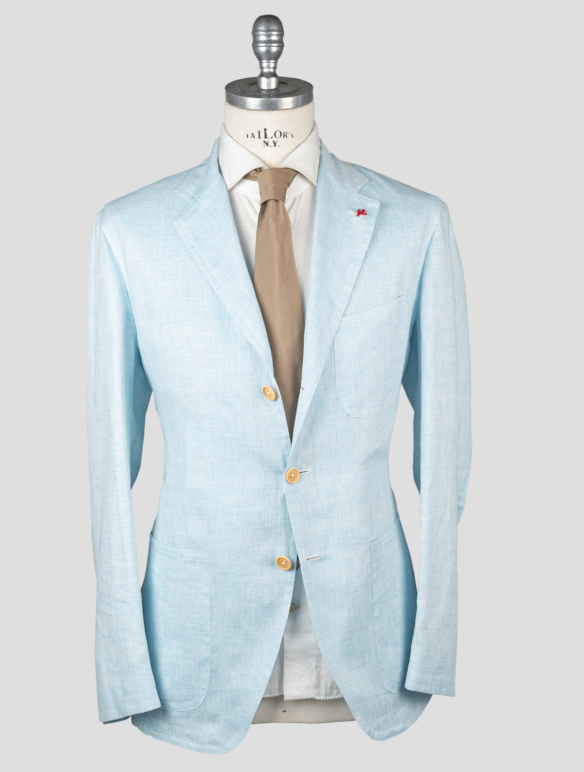 Isaia Light Blue Linen Blazer