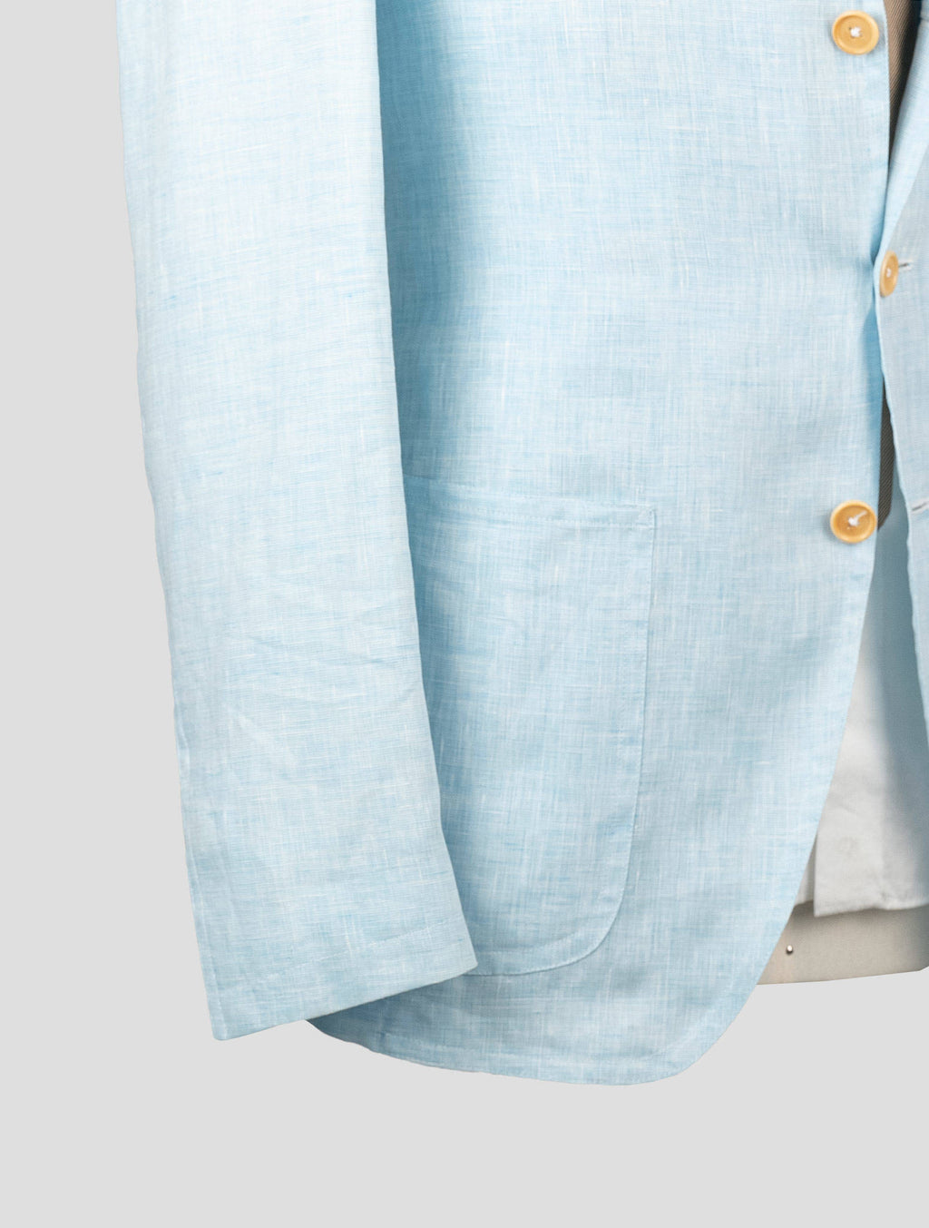 Isaia Light Blue Linen Blazer