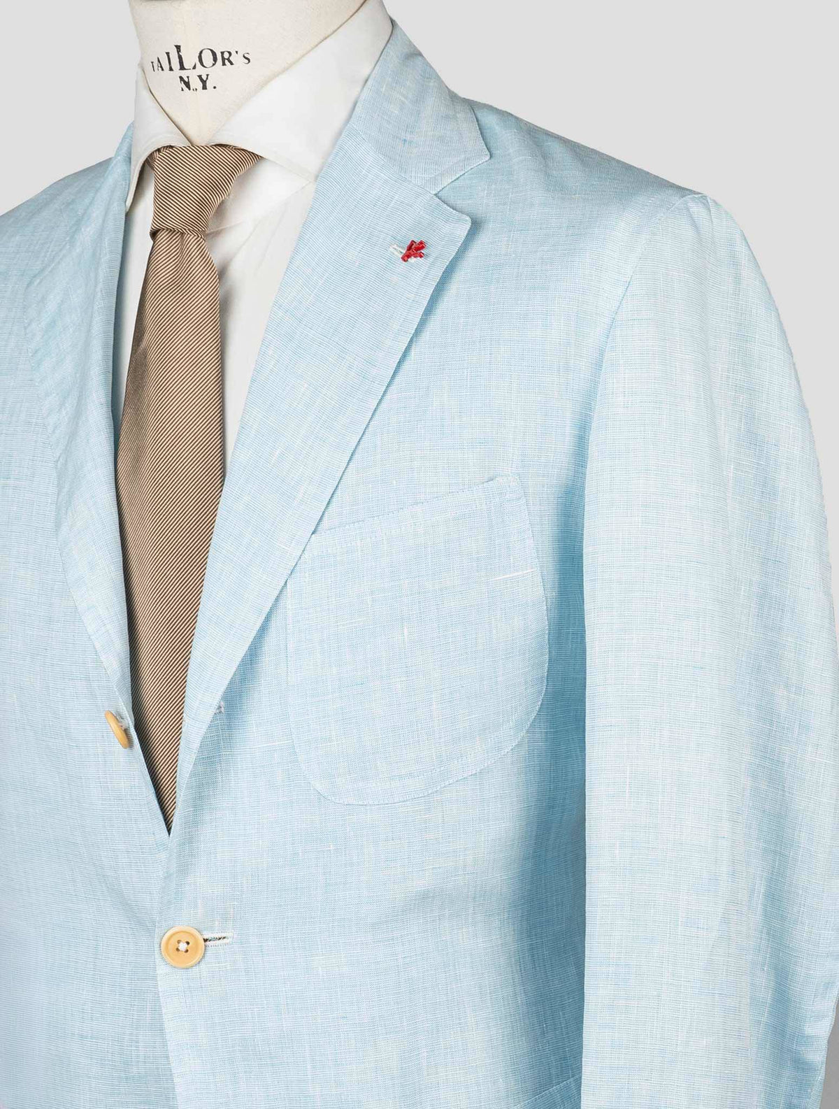 Isaia Light Blue Linen Blazer