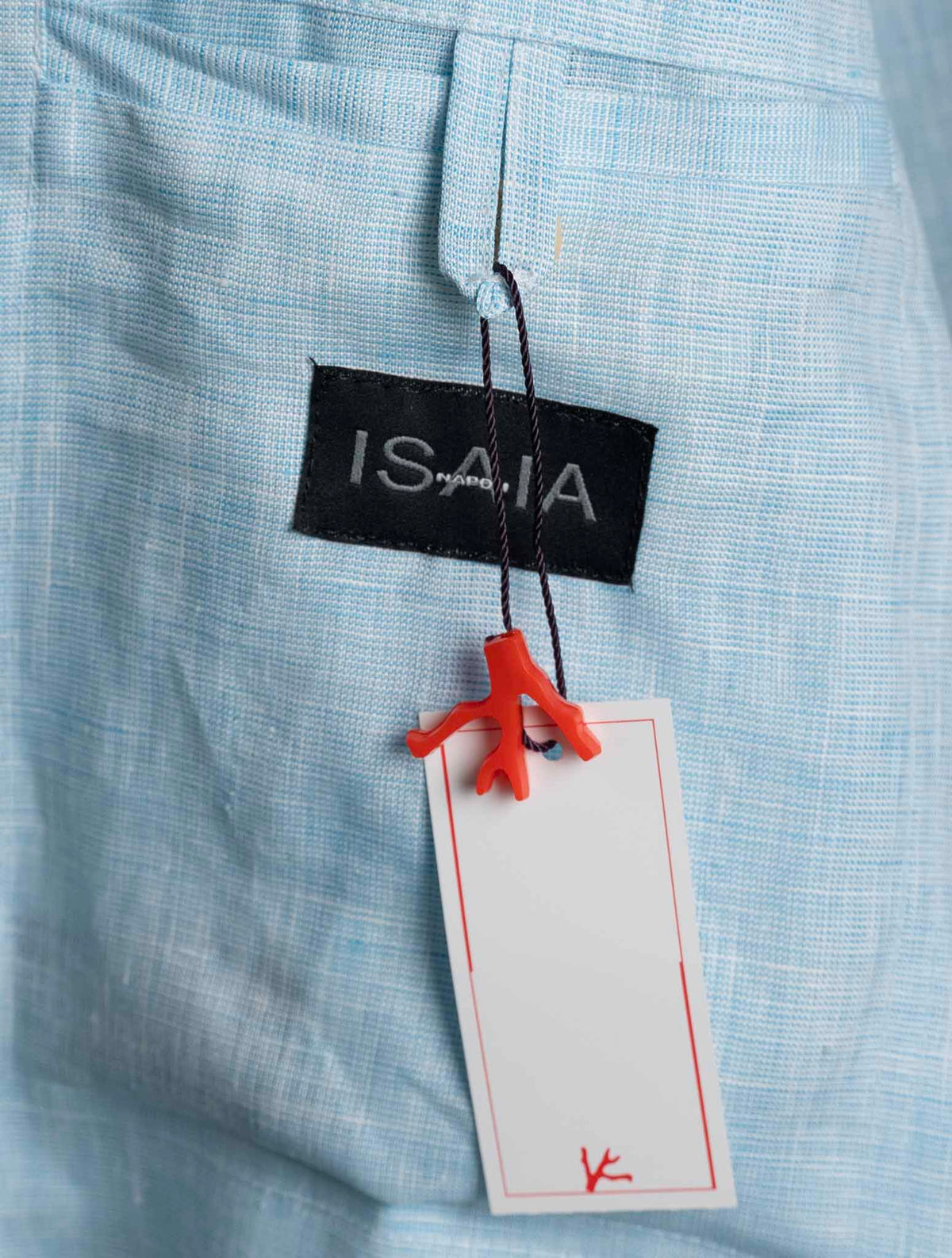 Isaia Light Blue Linen Blazer