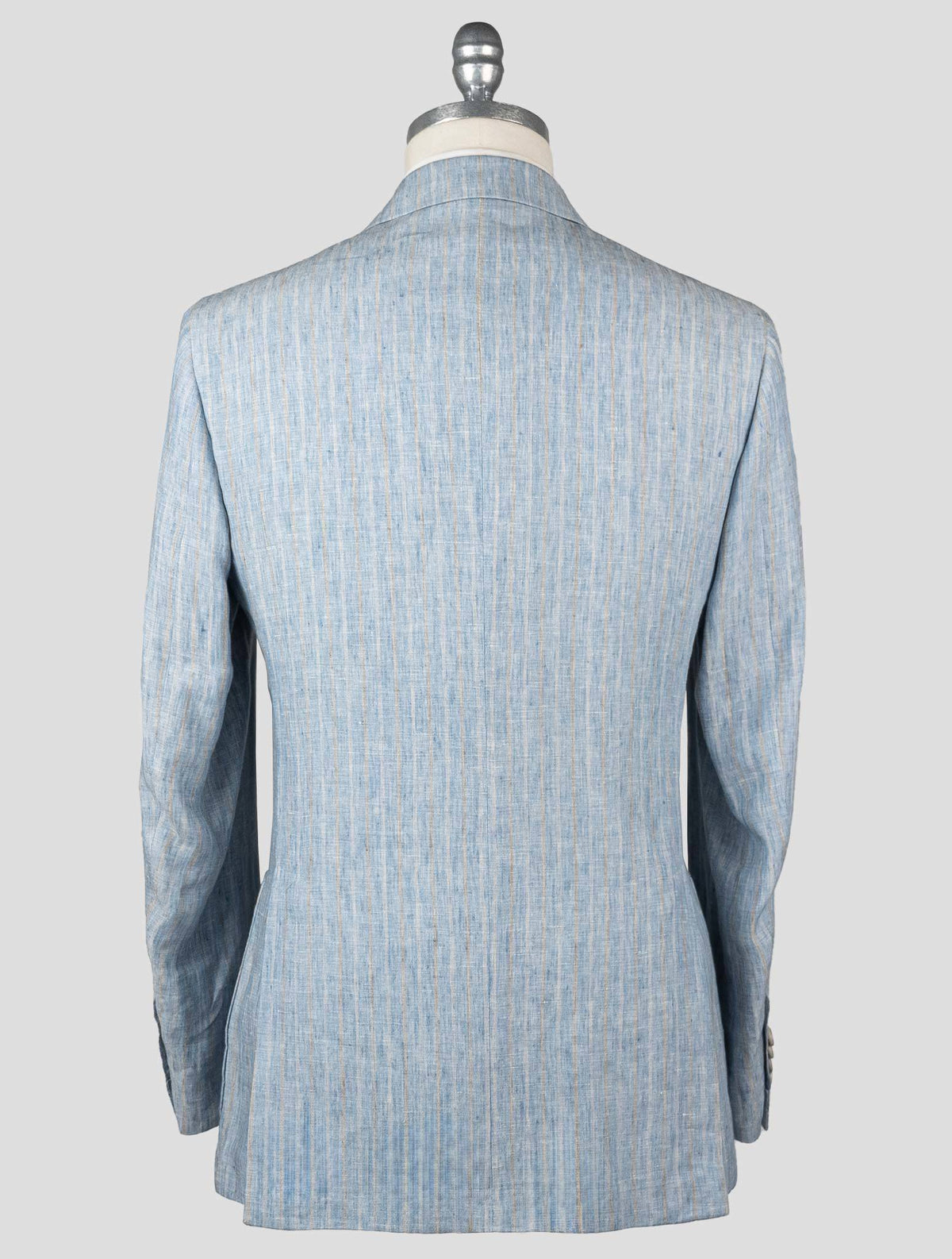 Isaia Light Blue Beige Linen Blazer