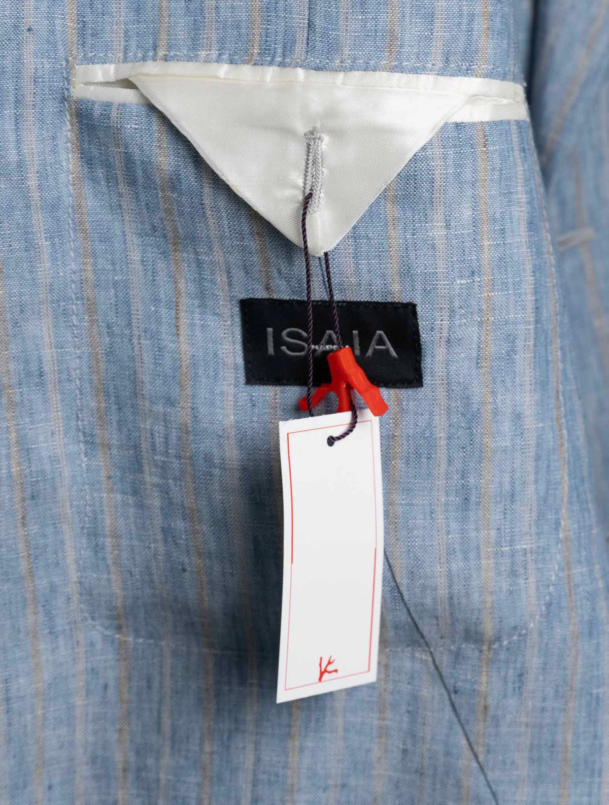 Isaia Light Blue Beige Linen Blazer