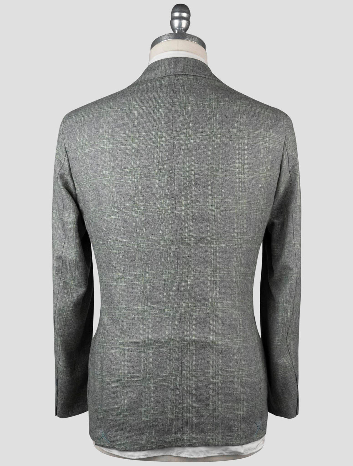 Isaia Gray Green Silk Wool Blazer