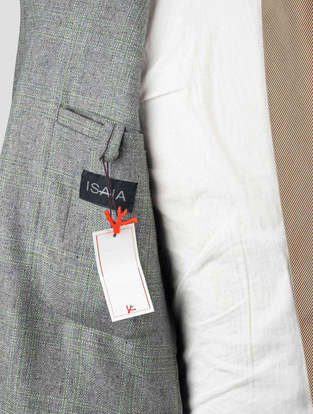 Isaia Gray Green Silk Wool Blazer