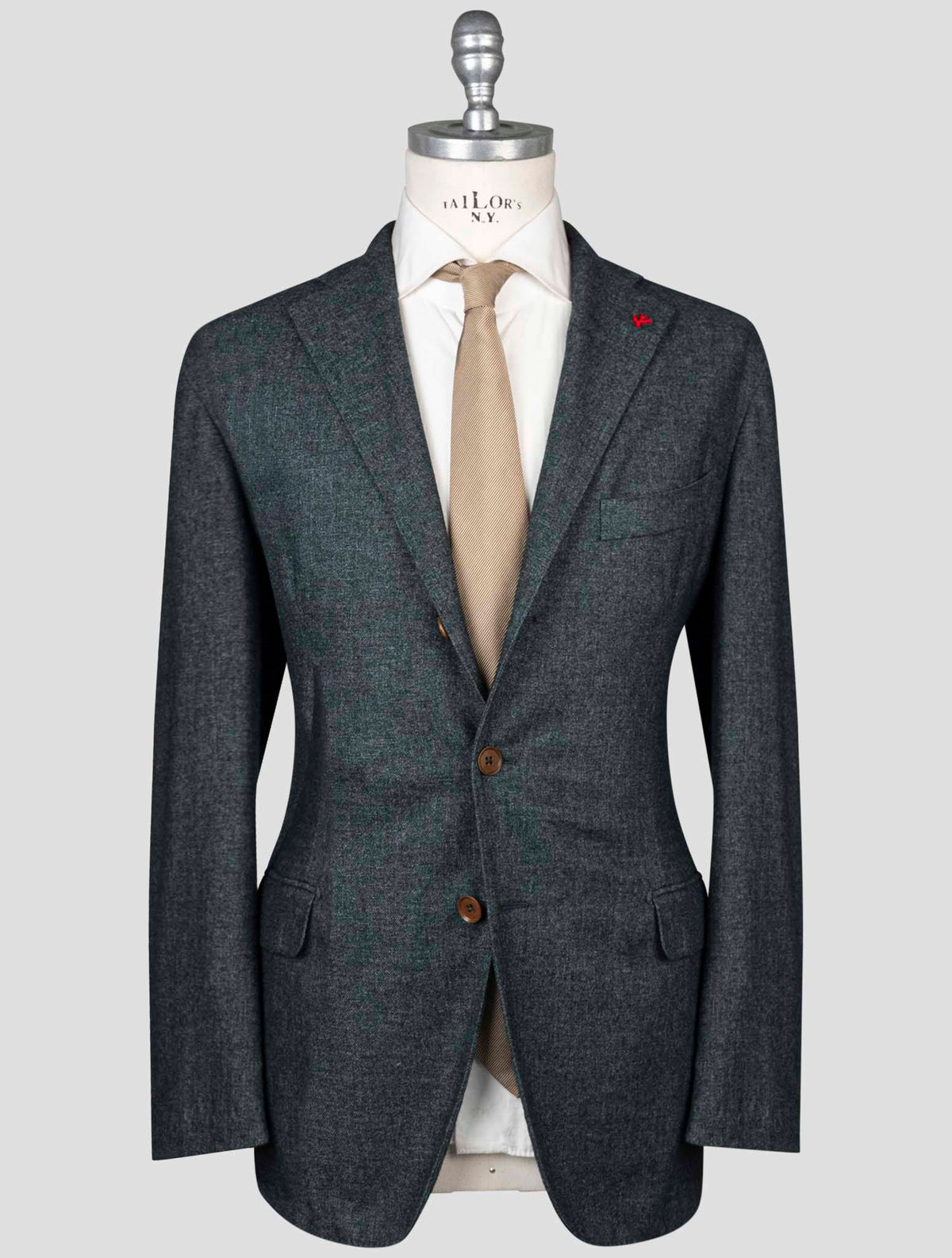 Isaia Green Cashmere Polyamide Blazer