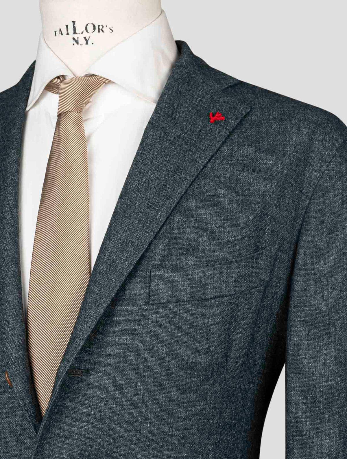 Isaia Green Cashmere Polyamide Blazer