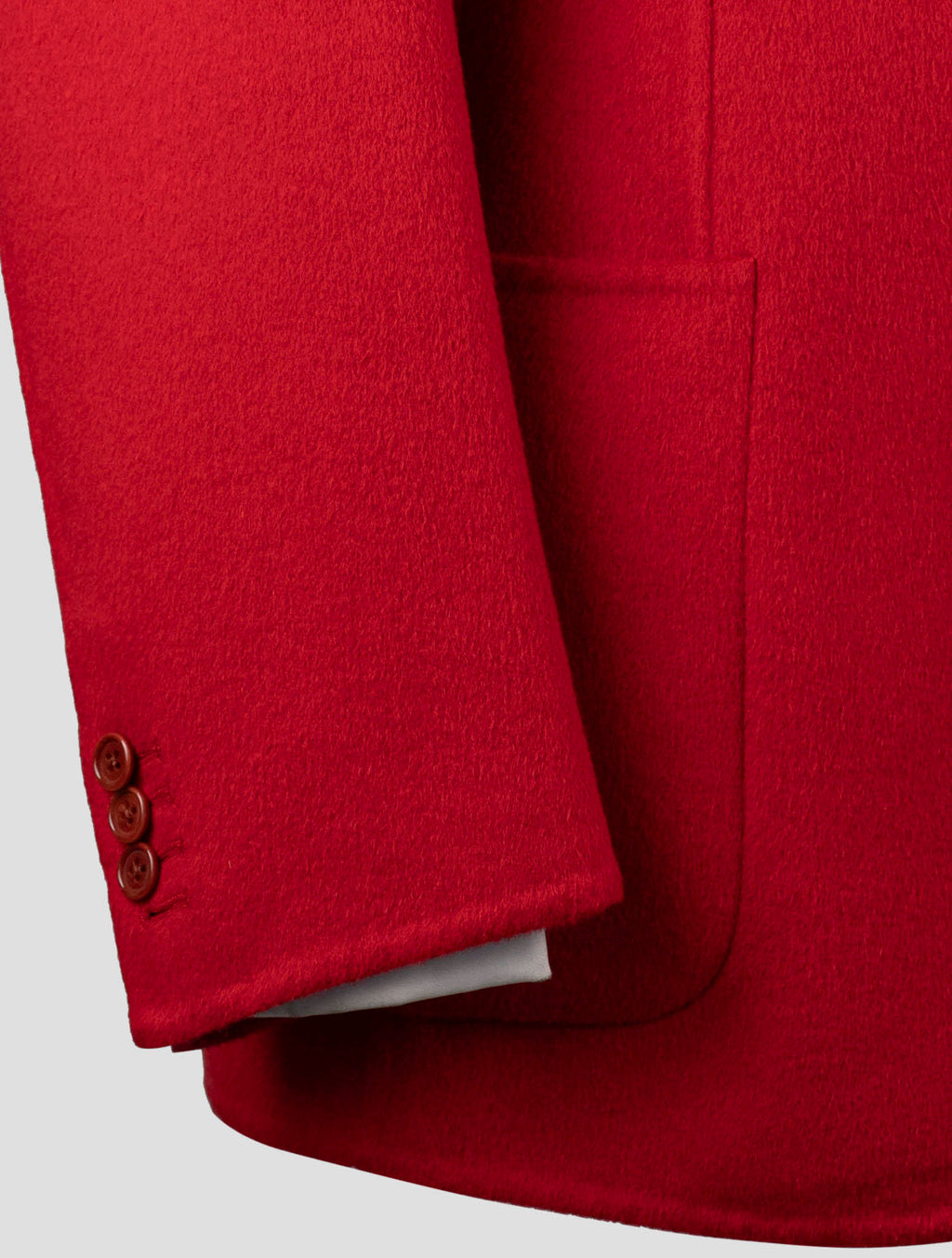Isaia Red Wool Drylag Cashgora Blazer