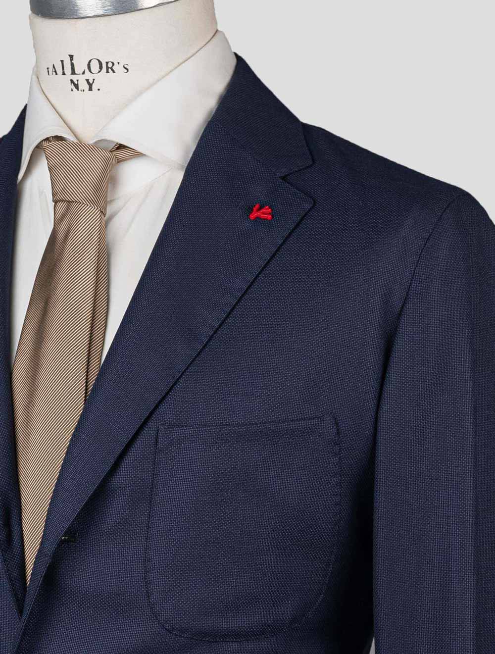 Isaia Blue Virgin Wool Blazer