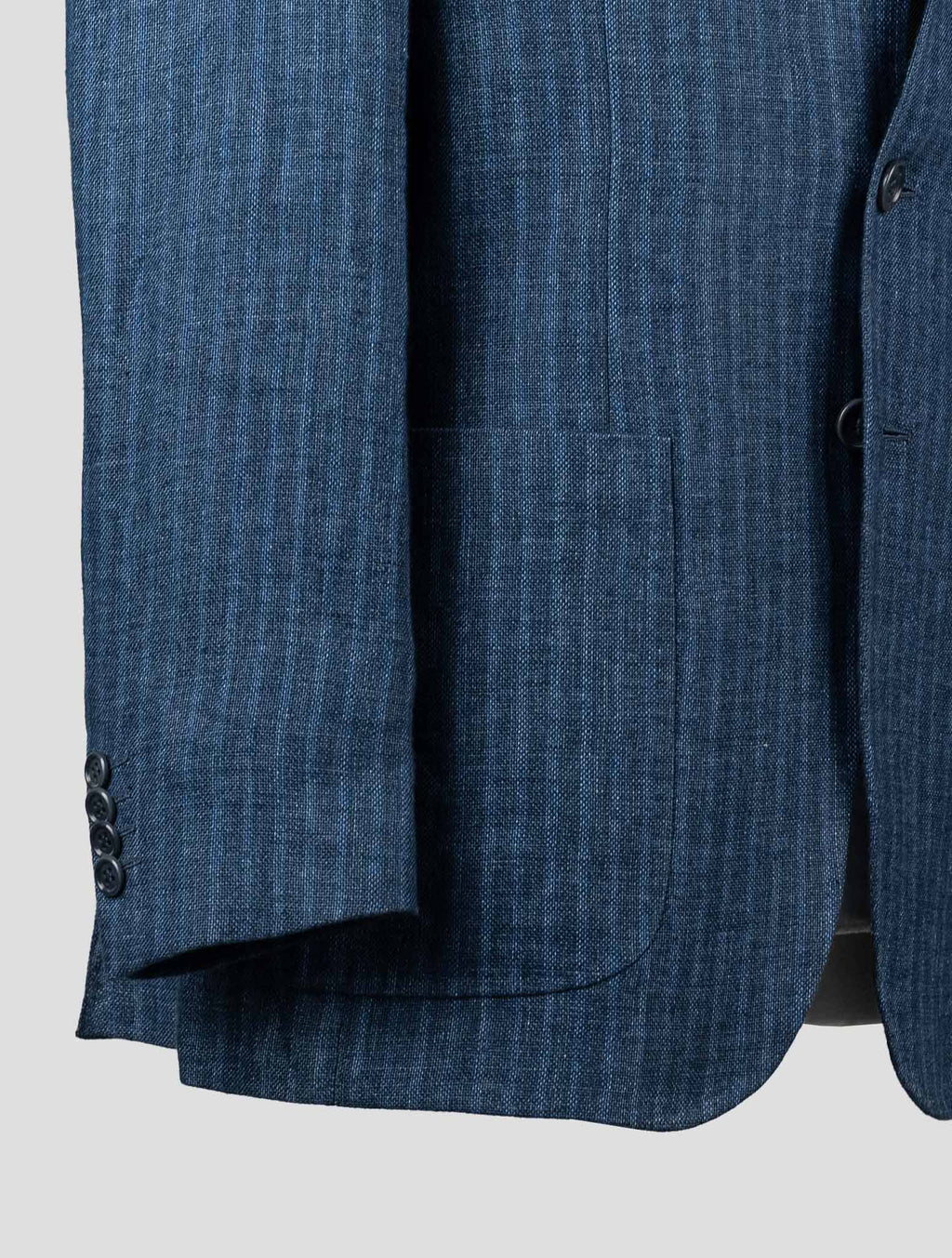 Isaia Blue Linen Blazer