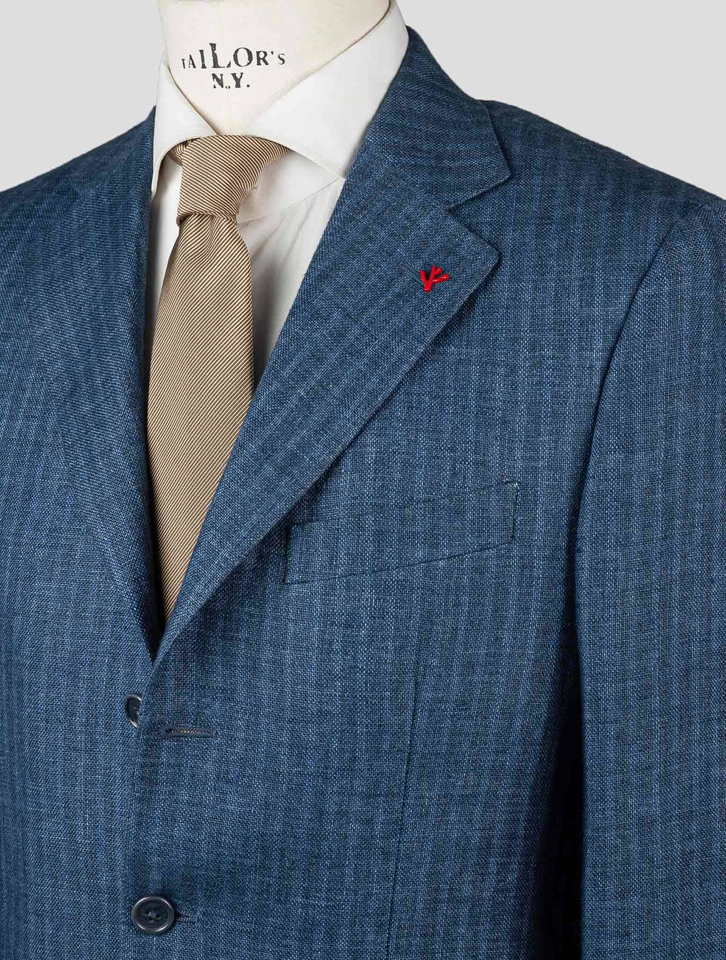 Isaia Blue Linen Blazer