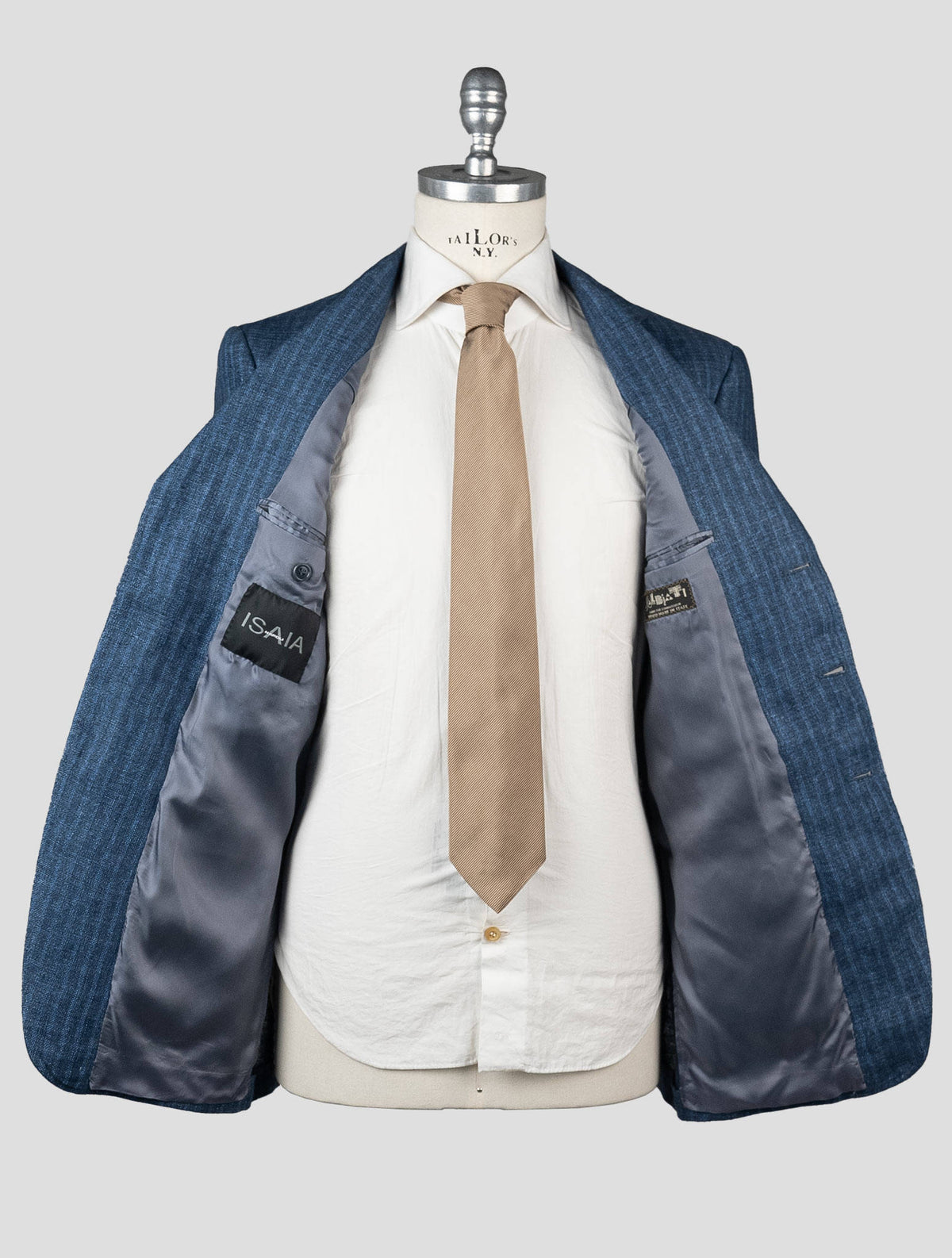 Isaia Blue Linen Blazer