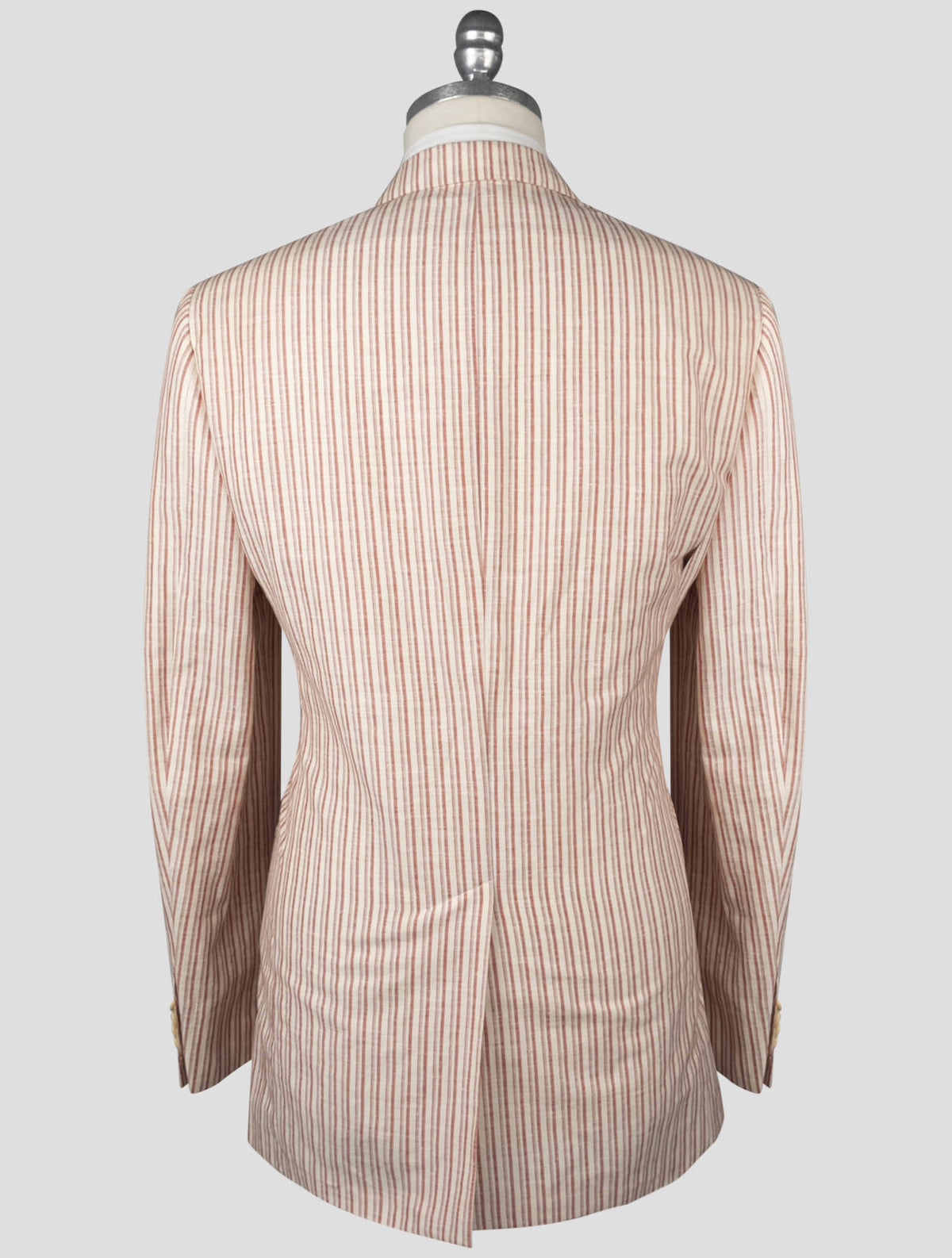 Isaia Red White Linen Cotton Blazer