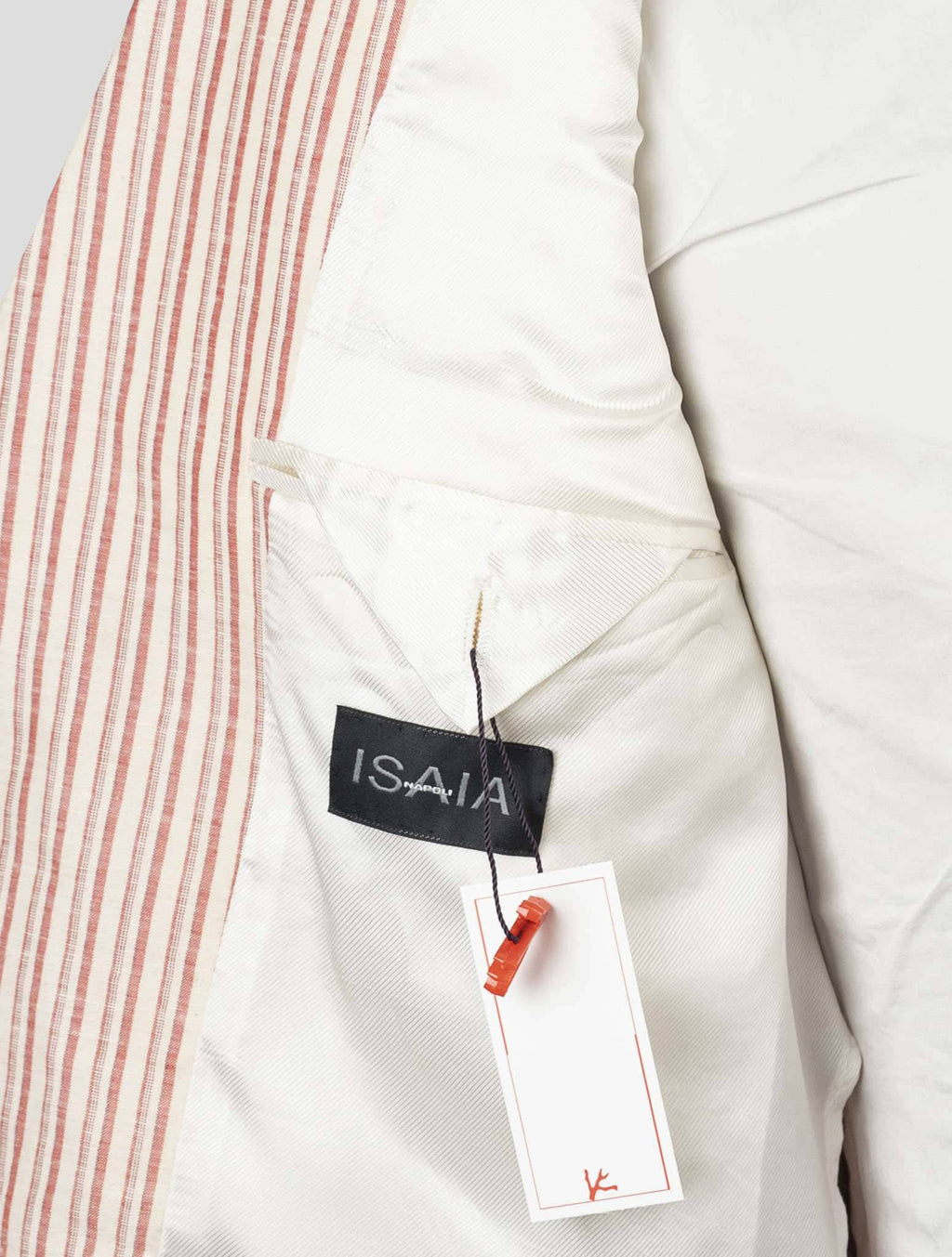 Isaia Red White Linen Cotton Blazer