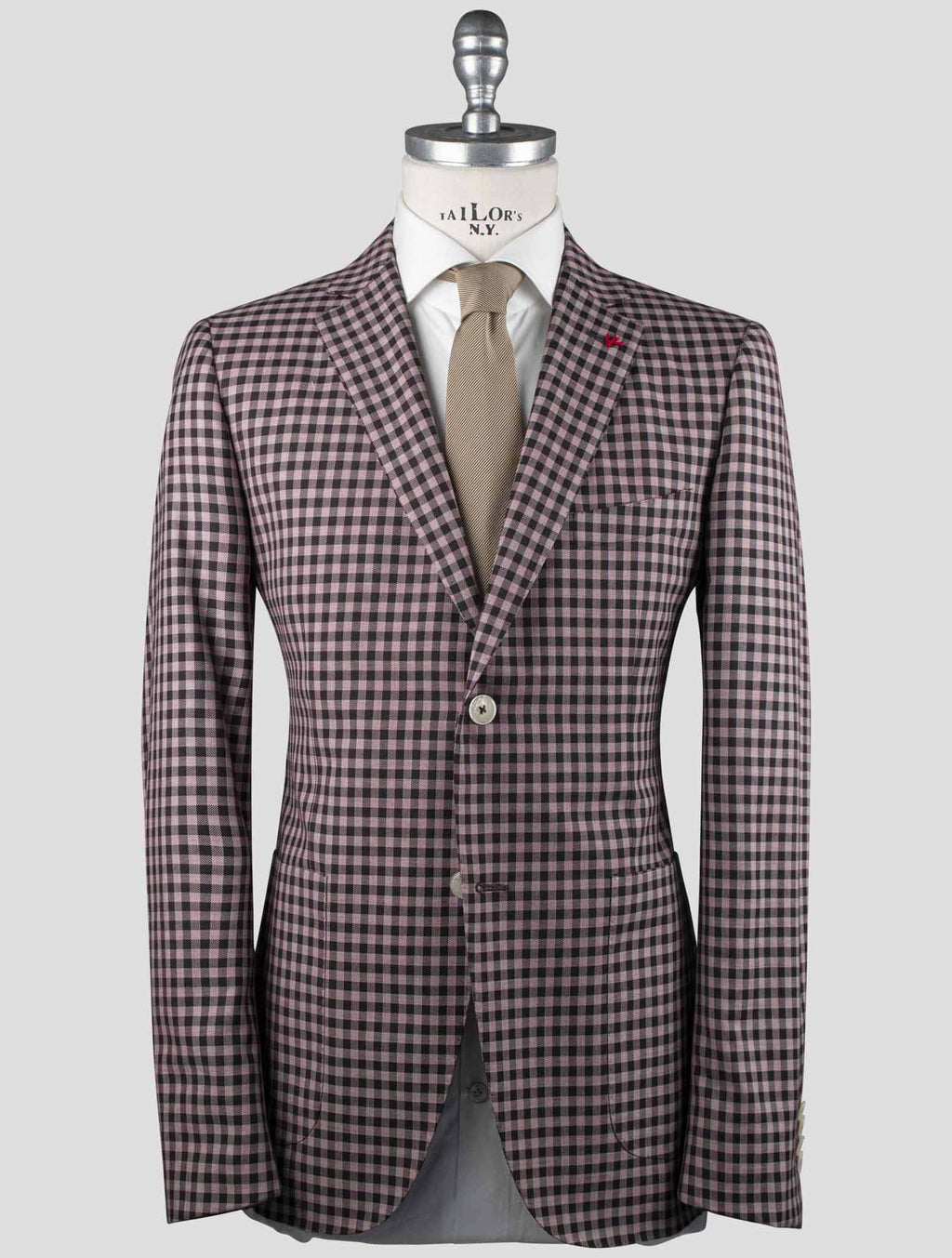 Isaia Isaia Pink Black Wool Cotton Blazer Pink / Black 000