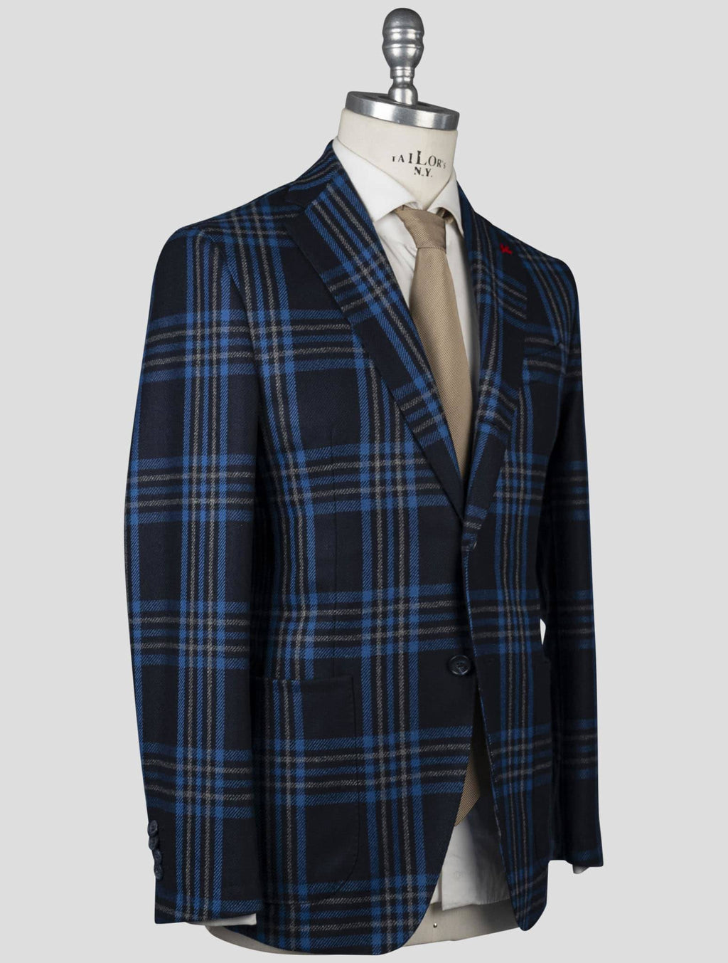 Isaia Isaia Blue Wool Blazer Multicolor 001