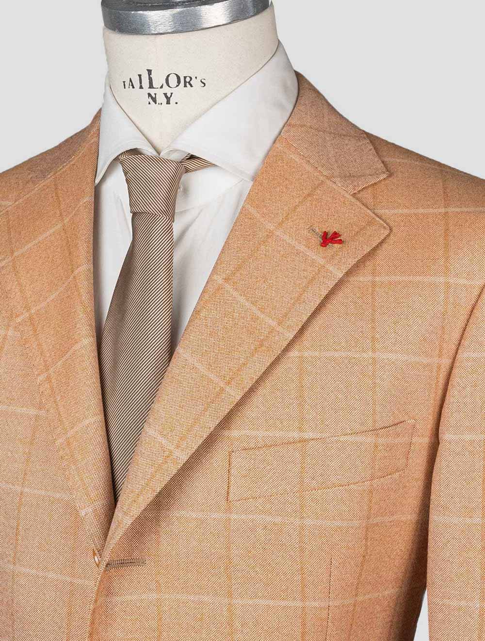 Isaia Orange Virgin Wool Blazer