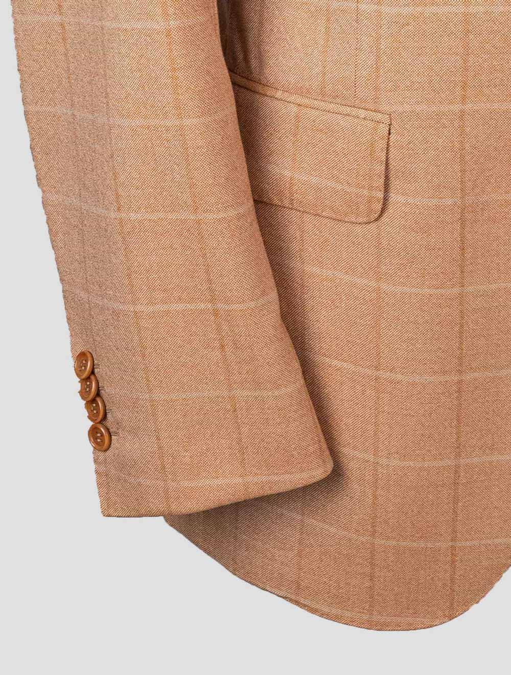 Isaia Orange Virgin Wool Blazer