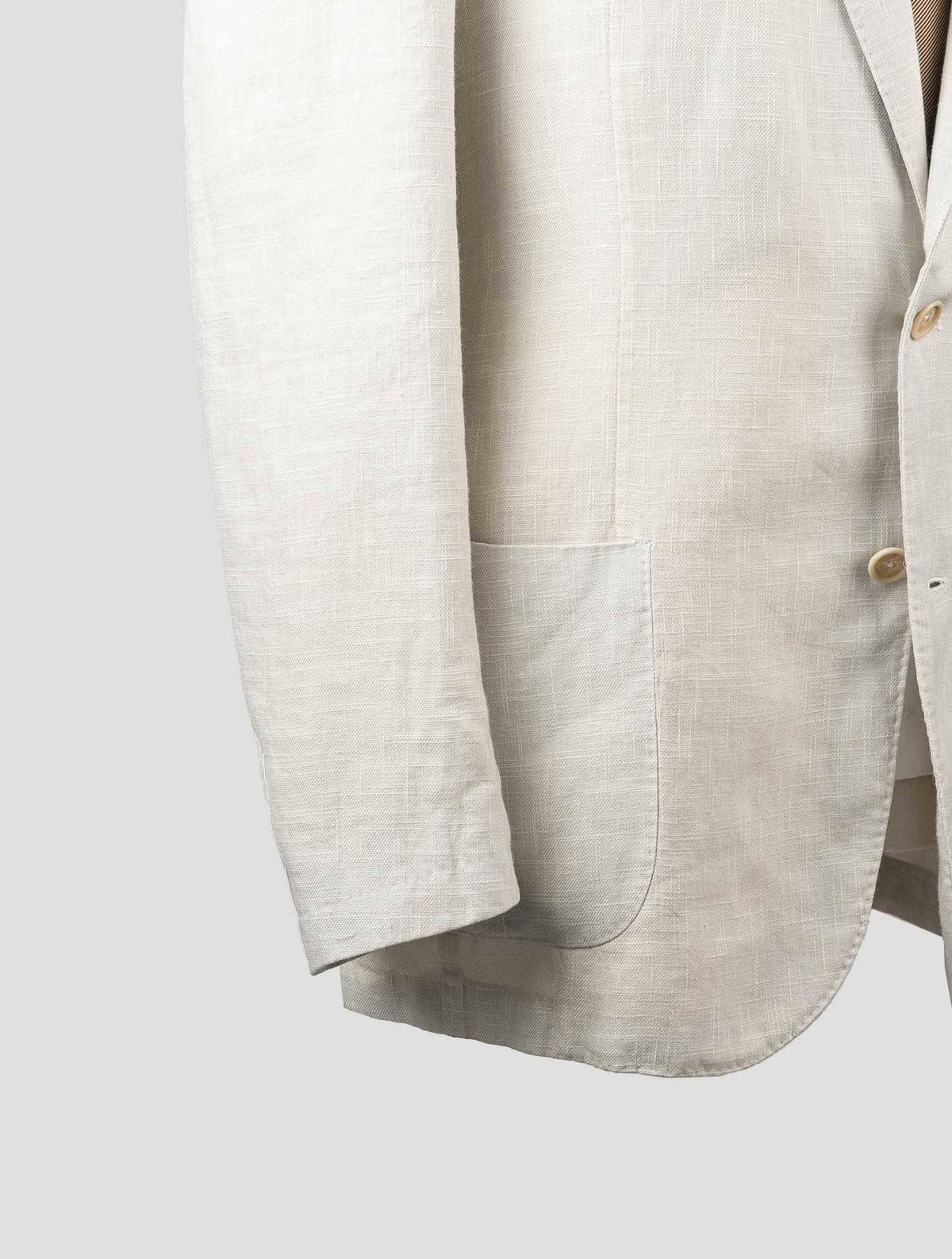Isaia Beige Linen Wool Silk Blazer