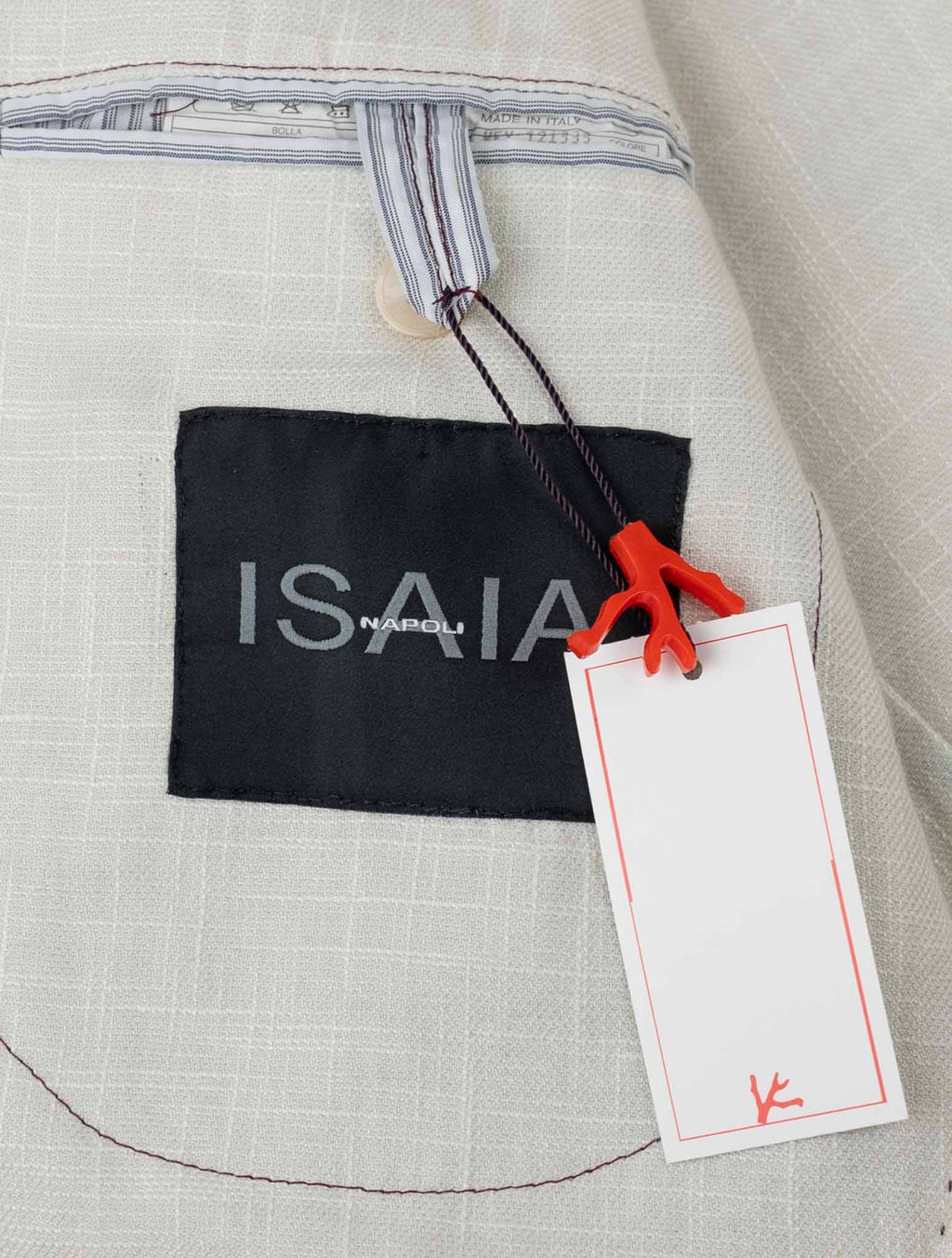 Isaia Beige Linen Wool Silk Blazer