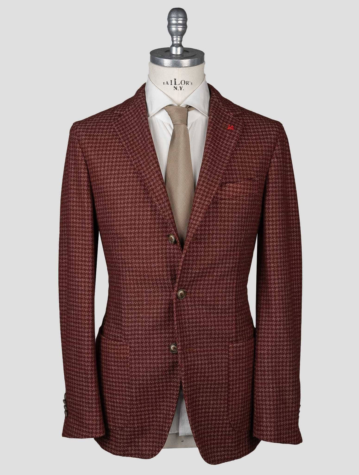 Isaia Red Wool Pa Blazer