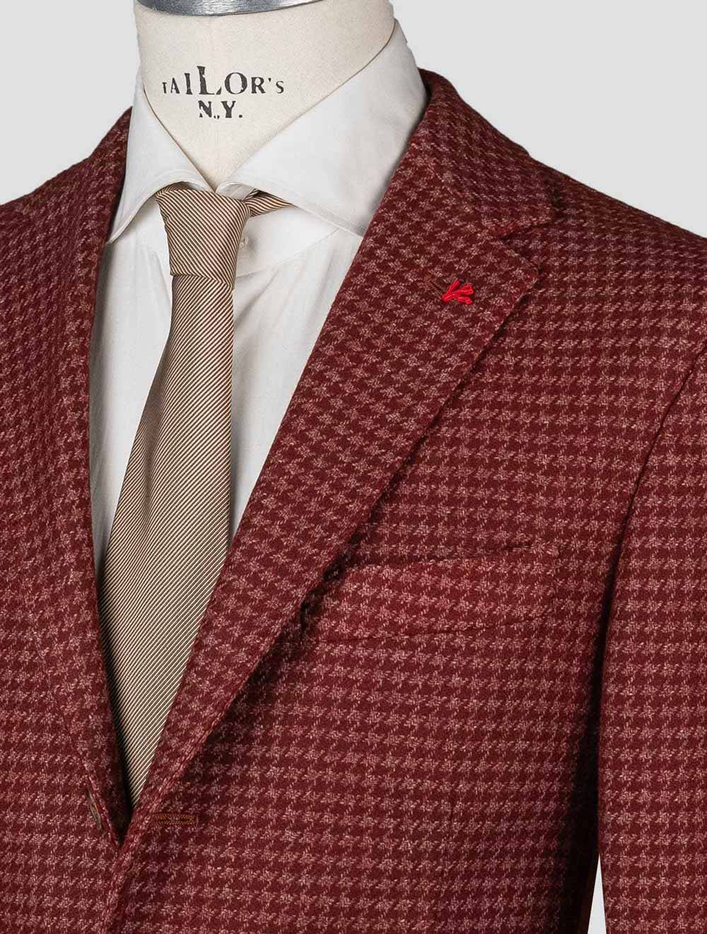 Isaia Red Wool Pa Blazer