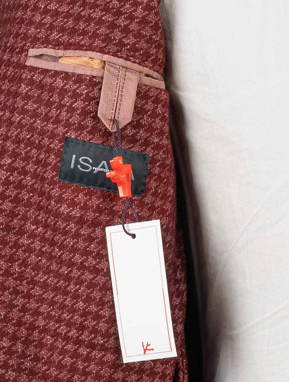 Isaia Red Wool Pa Blazer