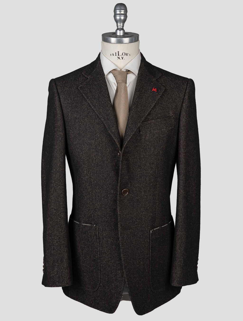 Isaia Brown Wool Cotton Blazer